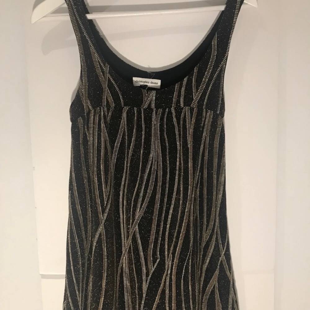 7. Christopher Deane blk/gold beaded tank